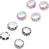Printed silicone protective cover Compatible with Oura Ring Protector,8pcs colors Elastic Case for Oura Ring Gen4/3 smart ring Starry (Printed case,