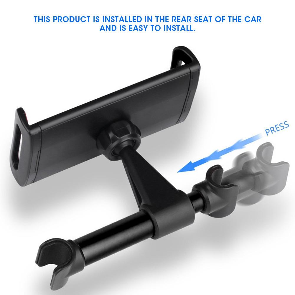 Автомобильное крепление на подголовник, вращающийся на 360 градусов держатель для планшета/телефона, кронштейн для заднего сиденья, черный