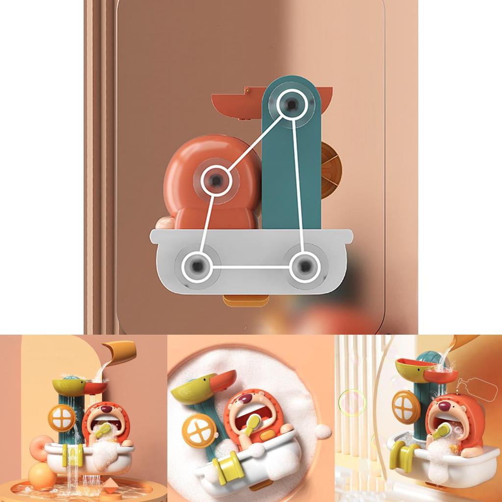 Лев Спиннер с пузырями на присоске Игрушка для купания малыша Водный спрей Детская игра для душа