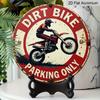 2D Flat 1pc, 8x8 in, Printed Aluminum Metal Signage, Motocross Exclusive Parking Area Theme Decoration, Suitable for Door Decoration, Wall, Home