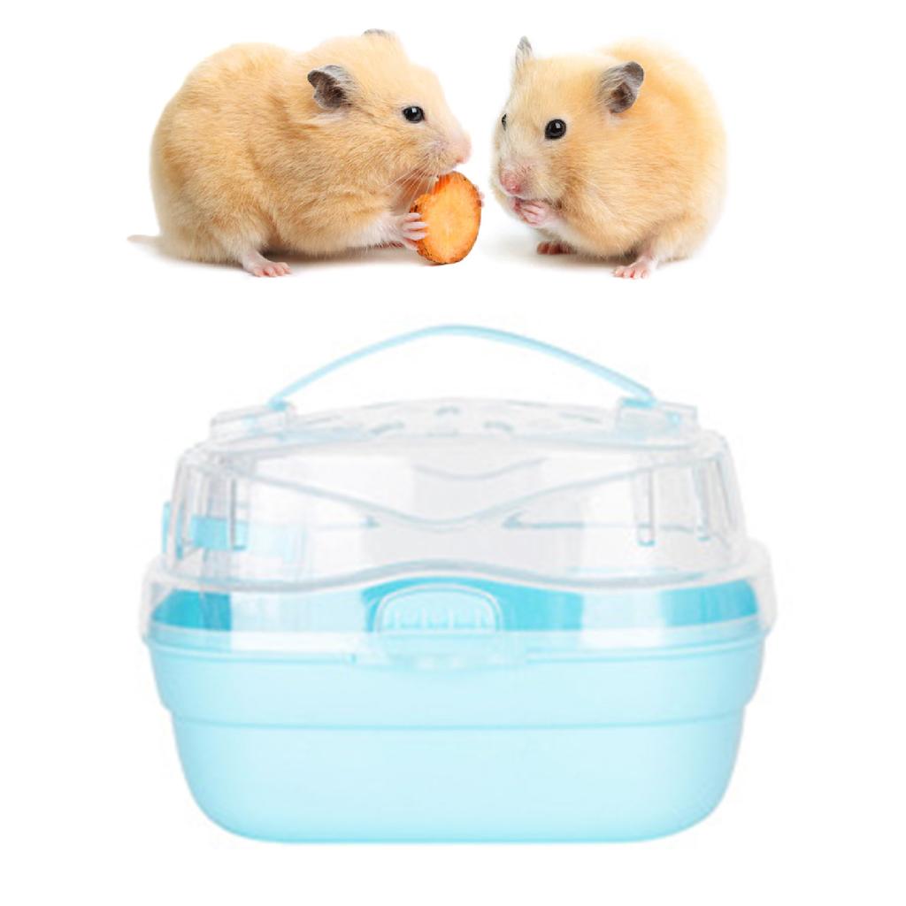 Hamster Carry Case Cage Portable Lightweight Small Animal Carry Case for Outdoor Travel Blue