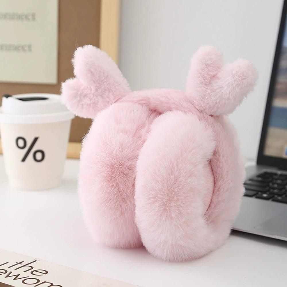 Модные плюшевые наушники-муфты с оленьими ушками, складные, утолщенные, для сохранения тепла и защиты от мороза, зимние наушники-клапаны для женщин и девушек