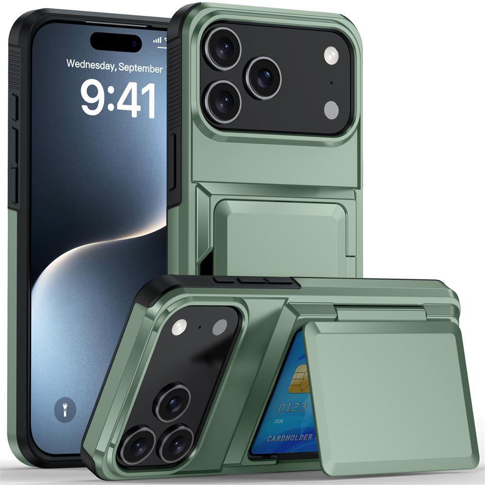 Кошелек-чехол для iPhone 17 Pro Max со слотом для карт и откидной подставкой - Подходит для Apple 16, 14, 15; Трансграничный ударопрочный дизайн