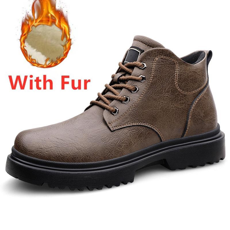 New Autumn Mens Ankle Boots High Top Fashion Shoes Outdoor Sneakers Leisure Comfortable Motorcycle Boots Soft Male Lace-Up Botas