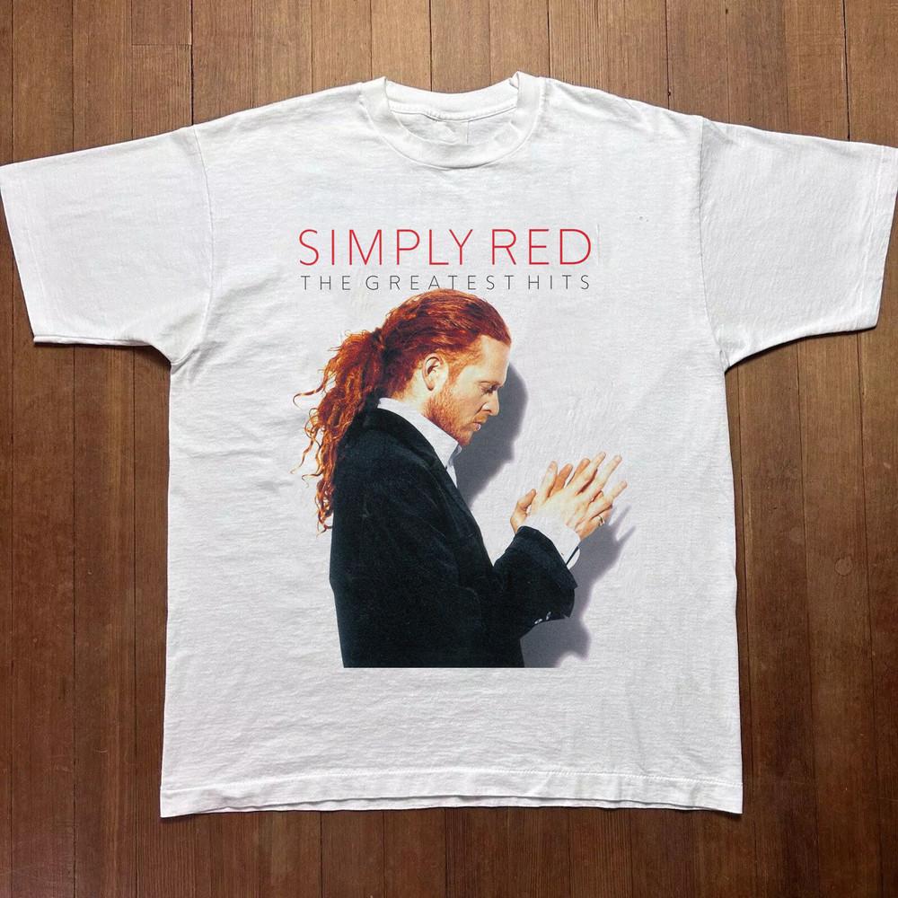 SIMPLY RED 25 THE GREATEST HITS White Cotton T Shirt Full Size S5XL Unisex T-Shirt