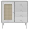 SENJA Sideboard Rattan Style White 80 x 40 x 80 cm Pine Wood