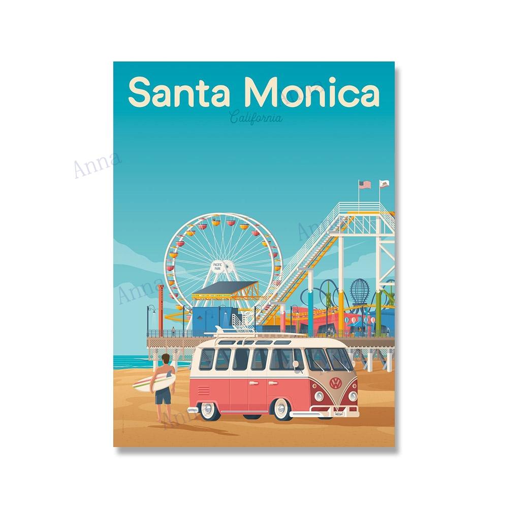 Нью-Йорк Бостон Гавайи Озеро Тахо Чикаго дорожный постер настенный художественный принт холст живопись скандинавские постеры и принты настенные панно