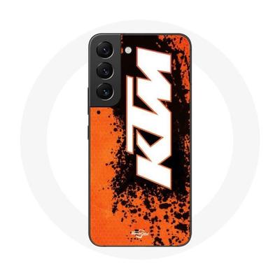Чехол для Samsung Galaxy S22 KTM Logo белый оранжевый фон