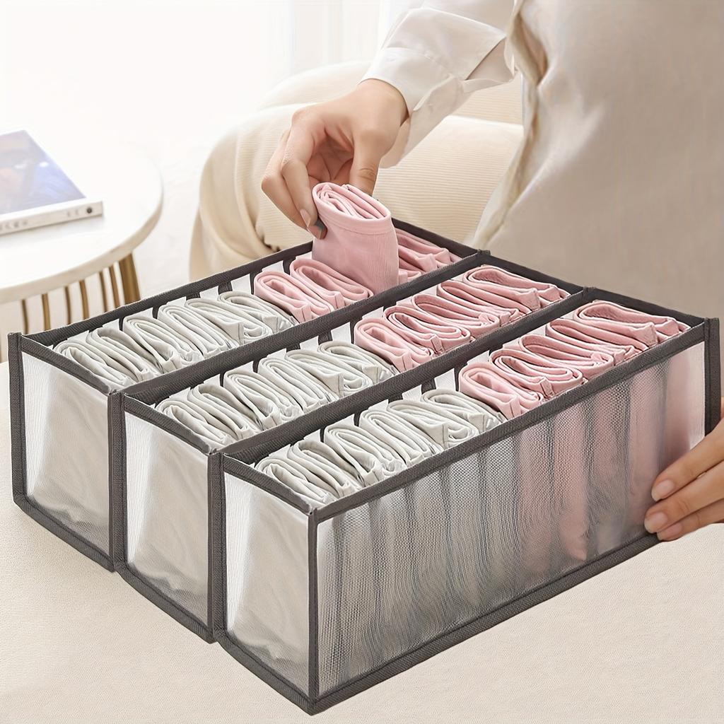 1/3/6pcs-Underwear Drawer Organizer Storage Box Foldable Closet Organizers Drawer Divider Storage Boxes For Underpants Socks Bra