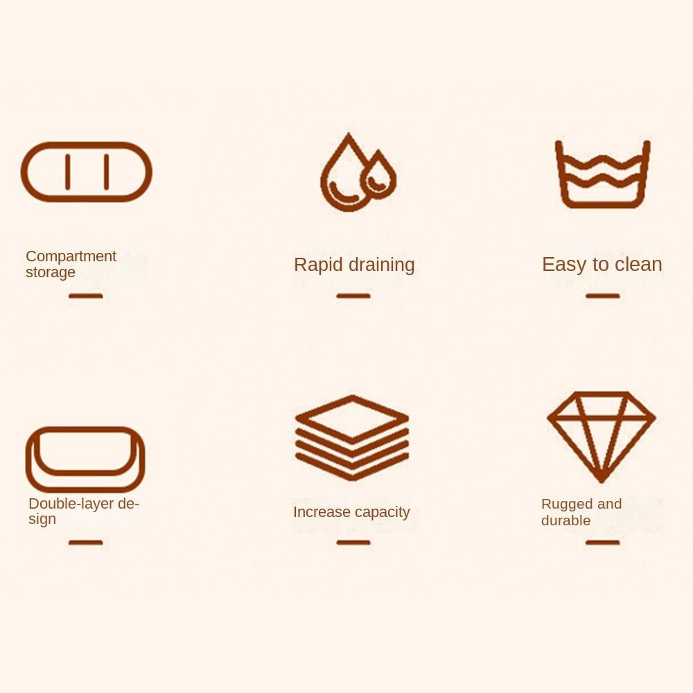 Органайзер для палочек, вилок, ложек с противоскользящим дном, 3 отделения, держатель для хранения с дренажем, кухонные принадлежности