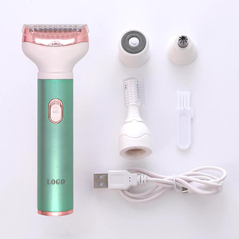 Многофункциональный электрический эпилятор, женский набор для бритья всего тела, триммер для волос в носу, нож для бровей, USB перезаряжаемая бритва