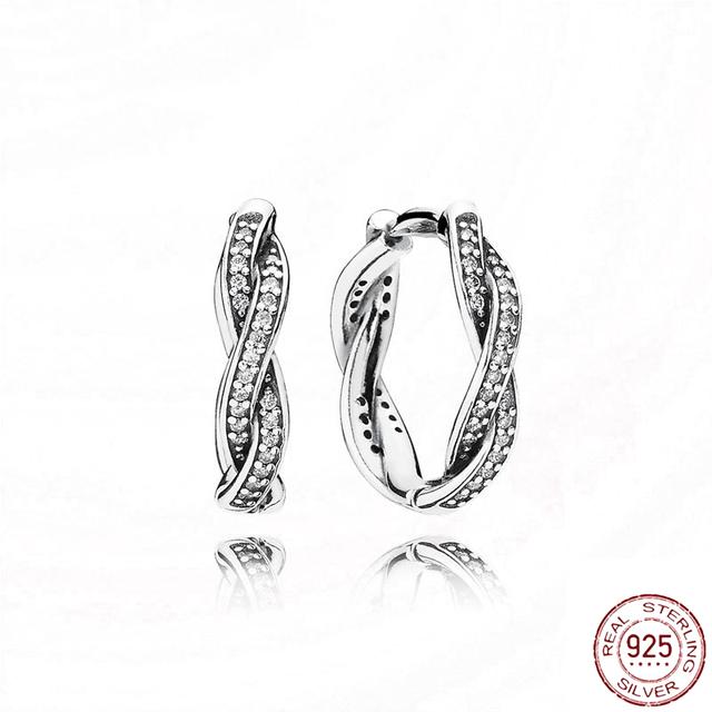 Серьги из стерлингового серебра 925 пробы, настоящее большое сердце, циркон, круглые серьги-кольца для женщин, модные серебряные серьги, ювелирные изделия, подарок