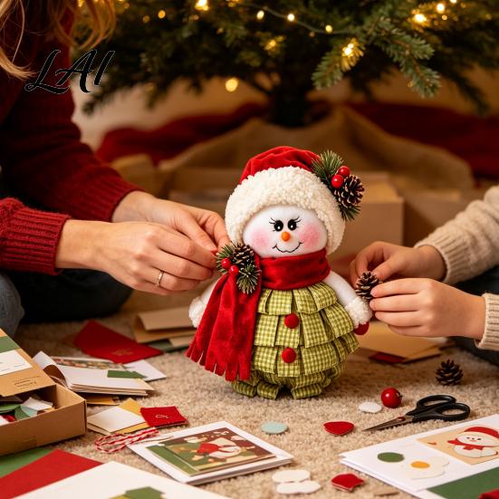 DIY Snowman Sewing Set Christmas Felt Craft Kit Handmade Santa Gingerbread Elf Holiday Decoration Angel Material Art Supplies for Kids Adults