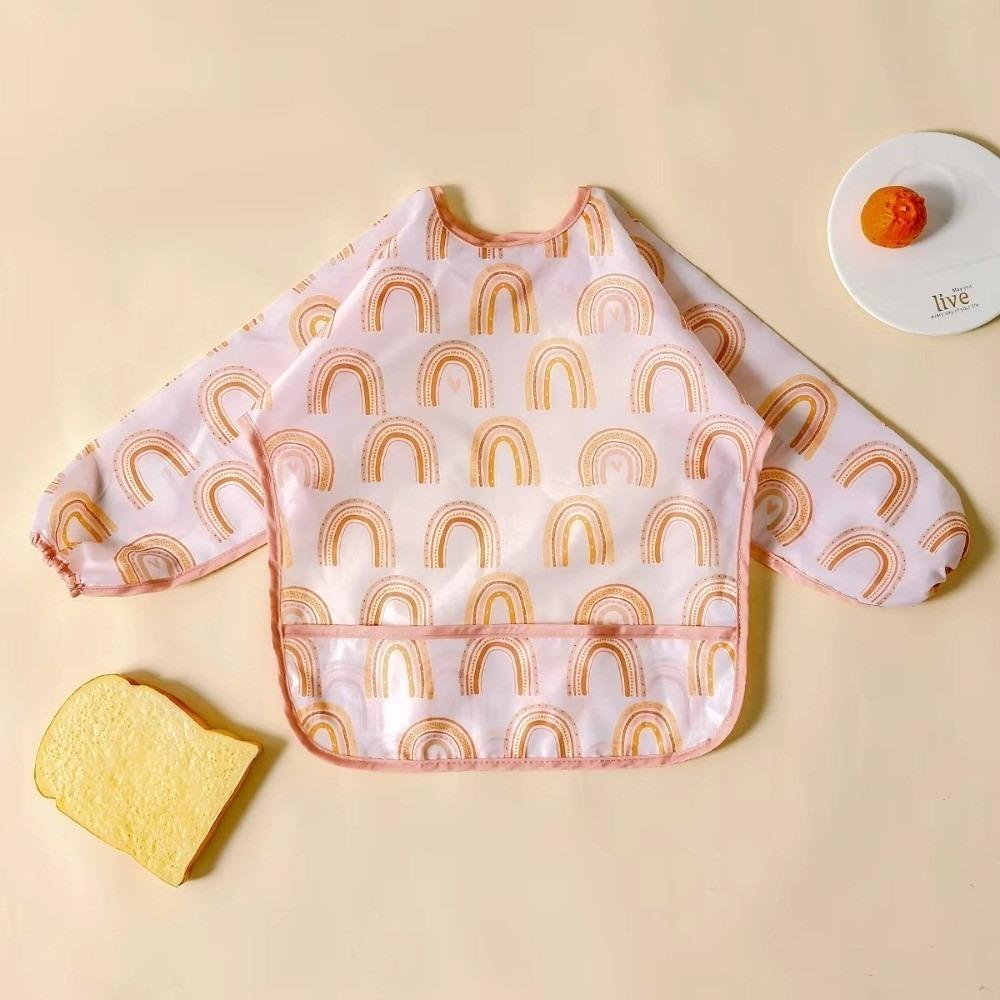 Easy To Clean Feeding Apron Colorful Cartoon Printing Full Body Cover Bibs  Self Feeding