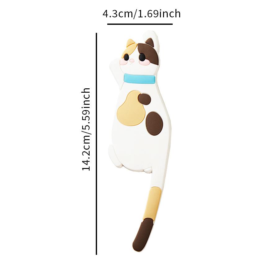 Новый модный милый креативный многофункциональный магнитный настенный крючок в виде кошки, наклейка на холодильник, магнит на холодильник, декоративный держатель вешалки