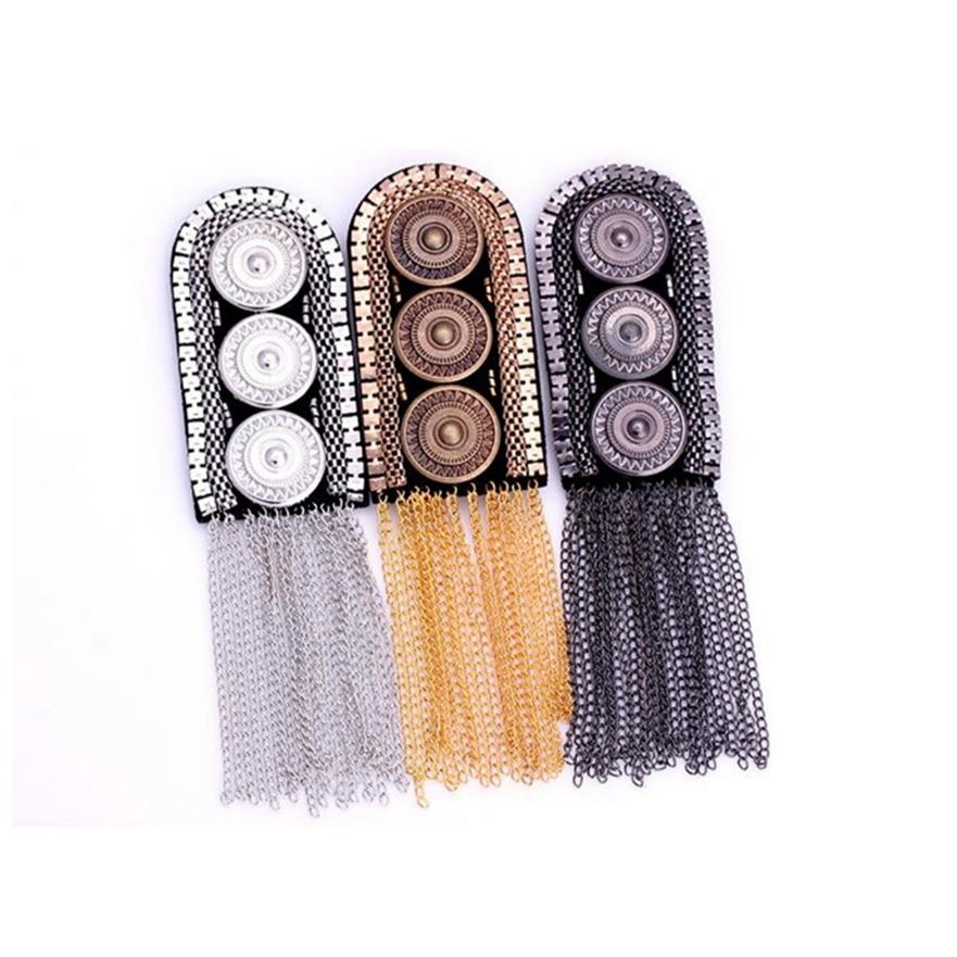 Vintage Clothing Suit Accessory Metal Tassel Shoulder Badge