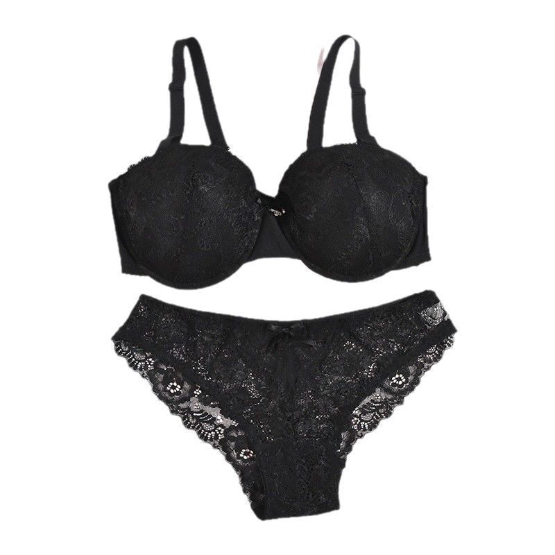 Женский кружевной комплект бюстгальтера большого размера на косточках, сексуальный пуш-ап и дышащий, для большой груди, маленькое нижнее белье