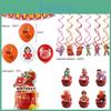 Turning Birthday Red Party Cartoon Decorations Banners Cake Topper Balloon Set