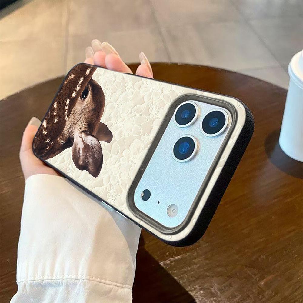 Lace Moose Phone Case For IPhone 16 15 14 13 12 11 Pro Max 17 Air 14 Plus Soft Shockproof Bumper Silicone Back Cover