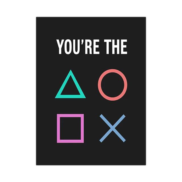 Холст Картины Игра Игровая Комната Геймпад Абстрактные Постеры и Принты Настенное Искусство Картинки Подарок Геймеру для Мальчиков Декор Детской Комнаты