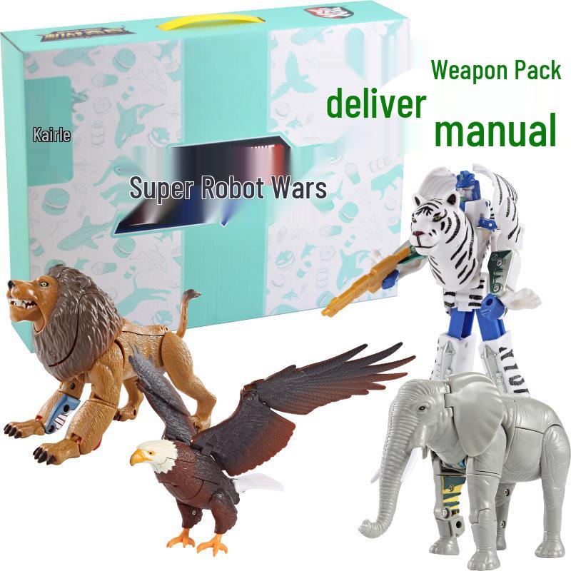 Кэлиле Животное Авангард: Трансформирующиеся Меха Воины Пазл - Лев, Слон, Белый Тигр, Орел, Панда Робот Игрушка.