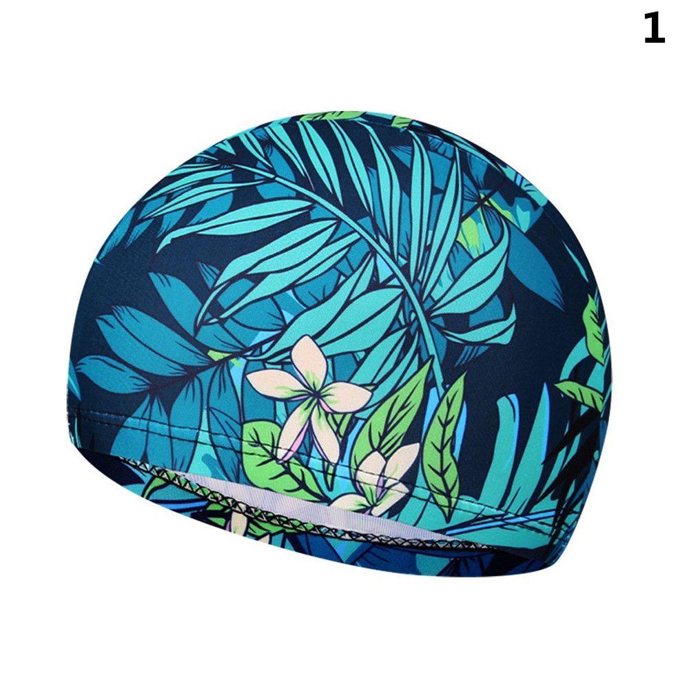 Long Hair Flowers Elastic Quick Dry Bathing Hat Sports Turban Swimming Cap