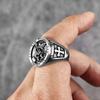 Archangel Saint Michael Exorcism Stainless Steel Mens Rings Punk Amulet for Male Boyfriend Jewelry Creativity Gift Wholesale