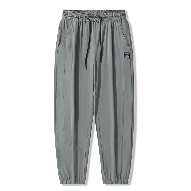 Нейлоновые брюки из ледяного шелка для мужчин, летние свободные леггинсы, спортивные мужские повседневные брюки с ощущением льда, брюки с кондиционером