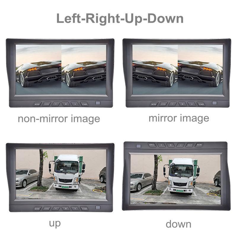 DIYKIT 1024x600 7" AHD IPS 2CH Rear View Car Monitor Support 720P 1080P AHD CVBS Car Camera Video Recording