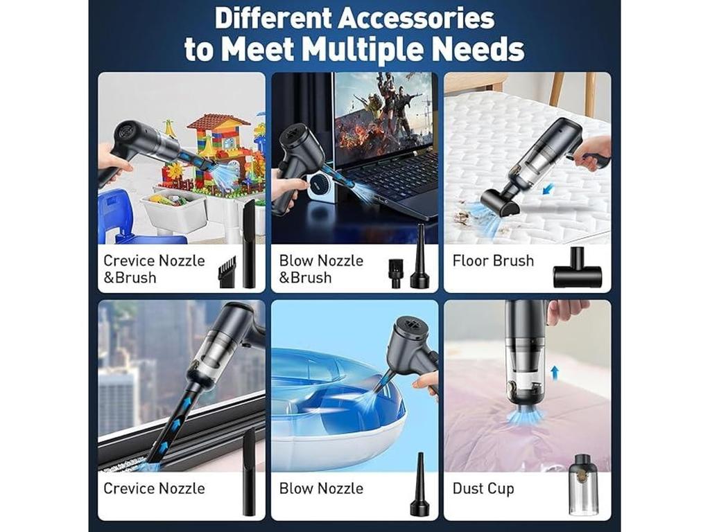 Беспроводной ручной пылесос с бесщеточным двигателем 12000 Па, подходит для дома, автомобиля, офиса и домашних животных