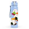 1PC Rice Ball Cartoon Pattern 750ml Color Plastic Sports Water Bottle Leakproof Flip Straw Lid Suitable for Sports Office Home Use
