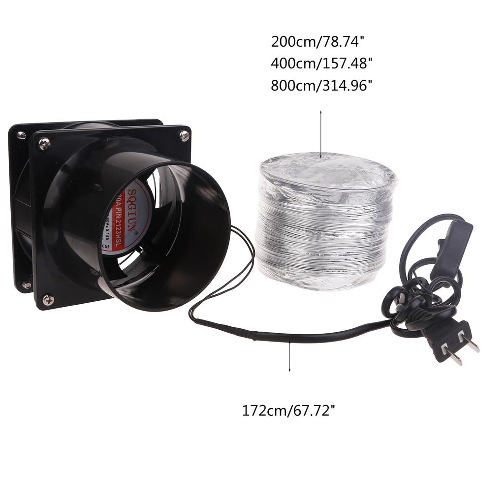 Высокомощный вытяжной вентилятор с алюминиевым воздуховодом AC220-240V 50/60Hz Входной вентилятор для ванной комнаты, кухни,