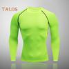 Men Sport Top 3D Slim Fit High Elasticity Round Neck Quick-drying Long Sleeves Slim Fit Compression Figure Shaping Gym Running Basketball T-shirt