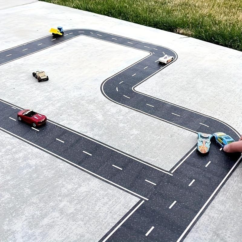 6 стилей многоразовая черная лента для дороги - блестящая отделка, идеально подходит для украшения вечеринок и мероприятий на автомобильную тематику, самоклеящаяся, матовая