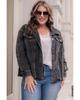 Azura Exchange Gray Plus Size Flap Pocket Raw Edge Corduroy Jacket