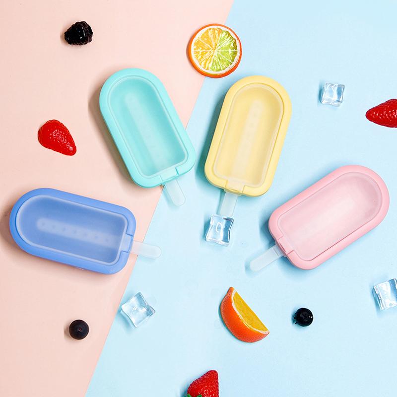 Силиконовая форма для изготовления мороженого с полипропиленовой крышкой и наклейками, создатель мороженого с прекрасным сердцем