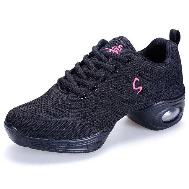 Women'S Jazz Dance Sneakers Female Mesh Breathable Modern Dancing Shoes Outdoor Fitness Sports Shoes