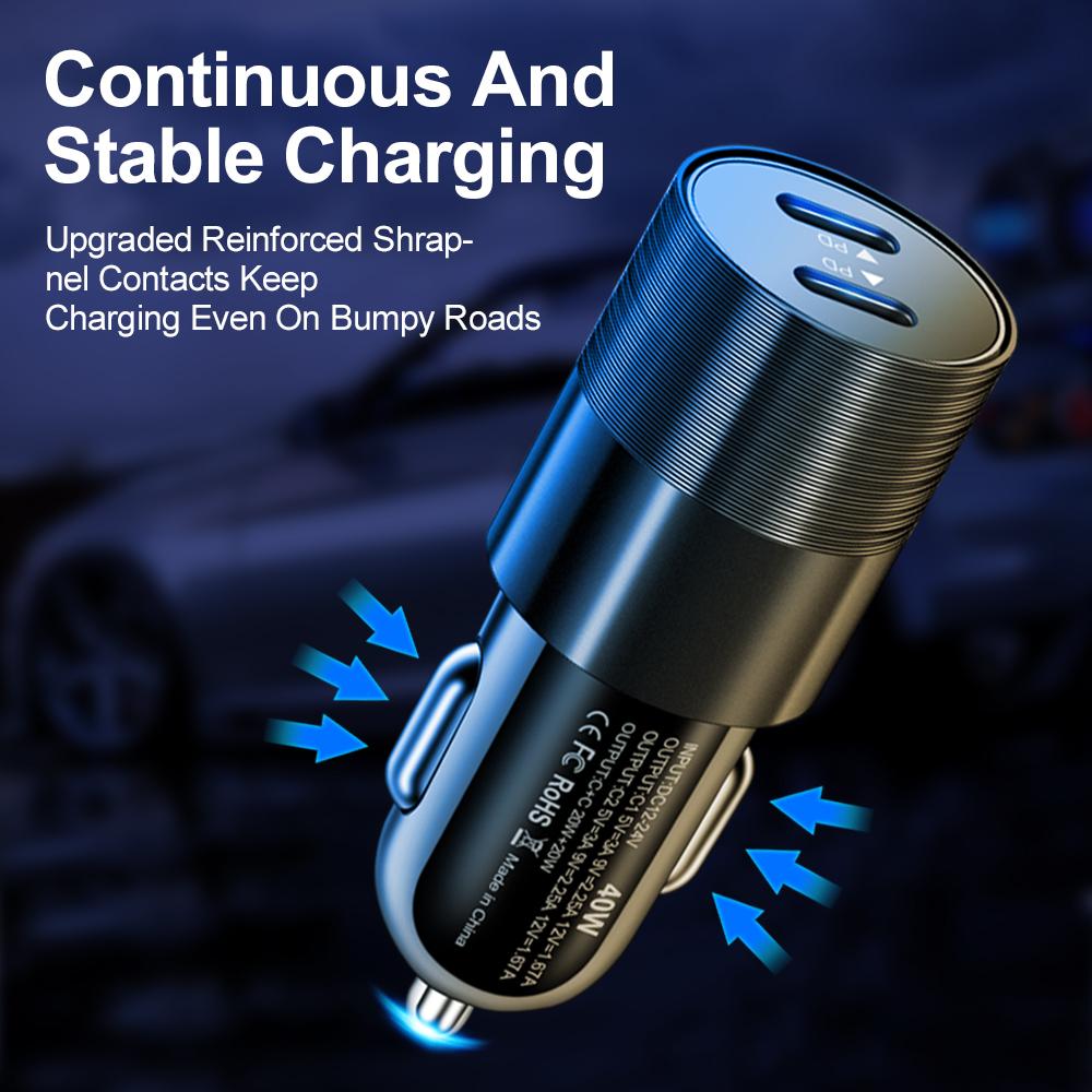 PD 40W USB автомобильное зарядное устройство Quick Charge 3.0 Type C быстрая зарядка автомобильные адаптеры для iPhone Xiaomi Samsung зарядное устройство для мобильных телефонов в автомобиле