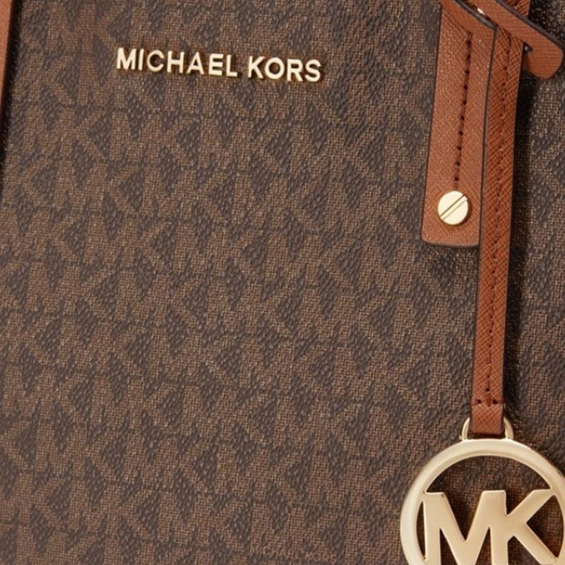 Michael Kors Сумка-тоут Jet Set Travel с монограммой и завязками Женская tote Темно-коричневая 35T9GTVT1V-200