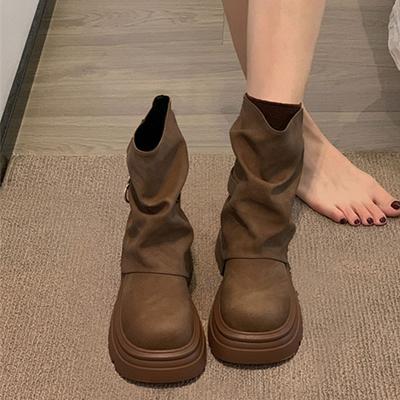 Суперогневые универсальные ботинки Мартин на высокой толстой подошве, женские осенние новые ботильоны в передовом британском стиле