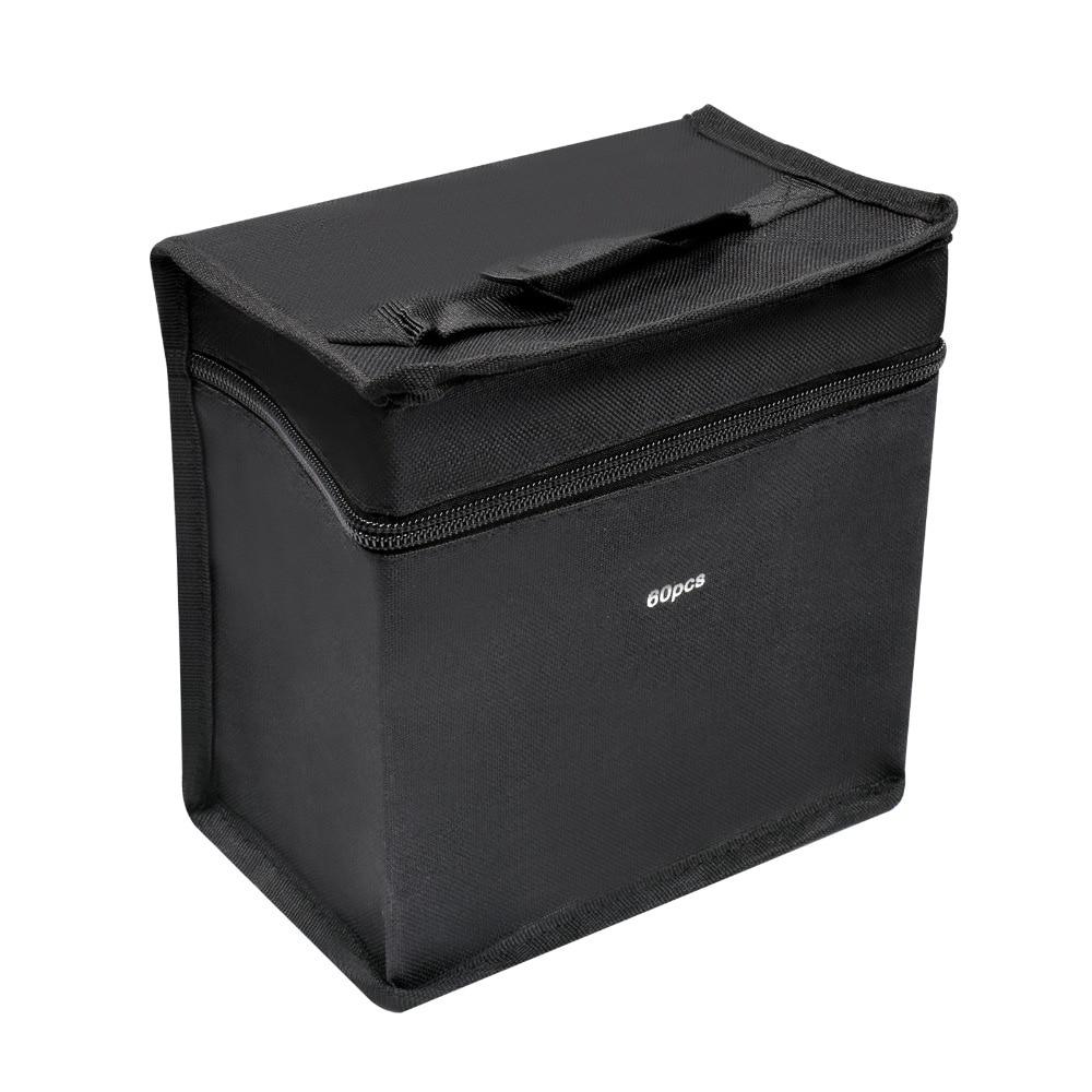 Черные складные художественные маркеры большой емкости, многофункциональный холст, пенал на молнии, сумка для хранения ручек для 30/60/80 шт., маркеры, ручки