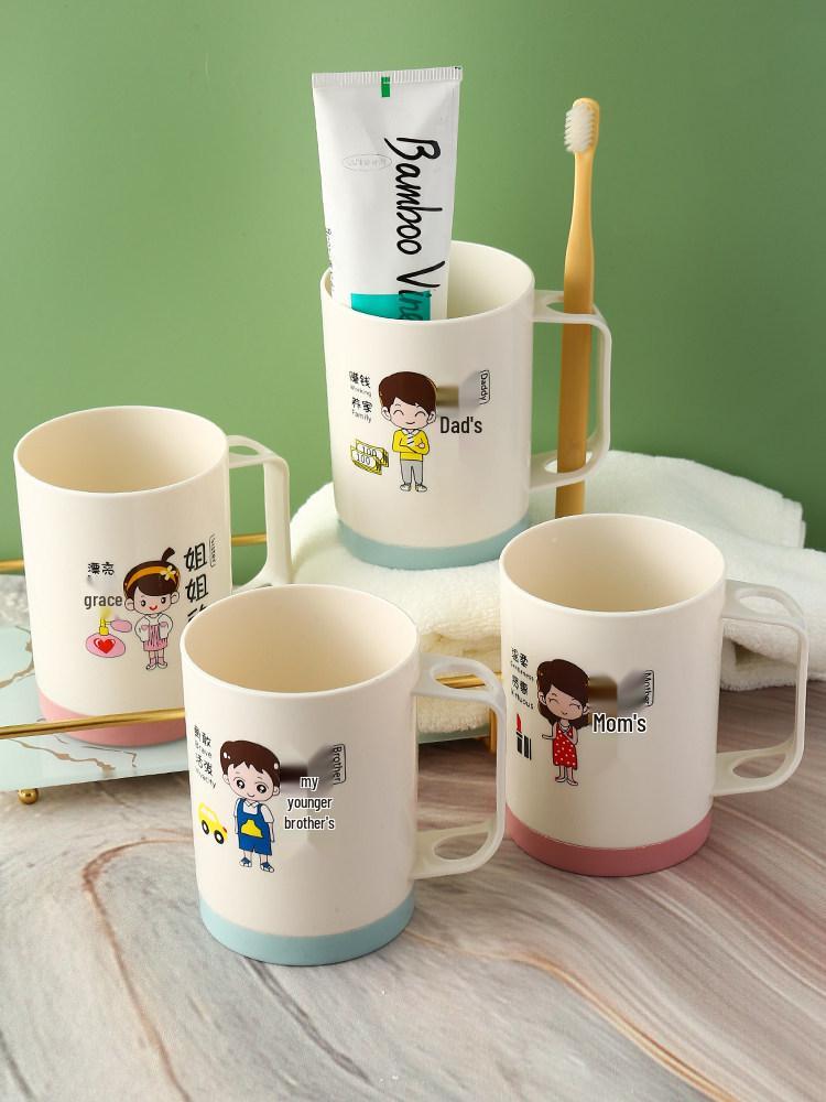 Family Toothbrush Cup Set: Parent-Child, 3-5 Person Oral Hygiene Kit with Mouthwash Cups