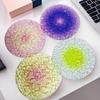 Acrylic Coaster Gradient Wave Design Cup Pads Heat-Resistant Round Table Mats for Drinks Decorative Kitchen Essentials