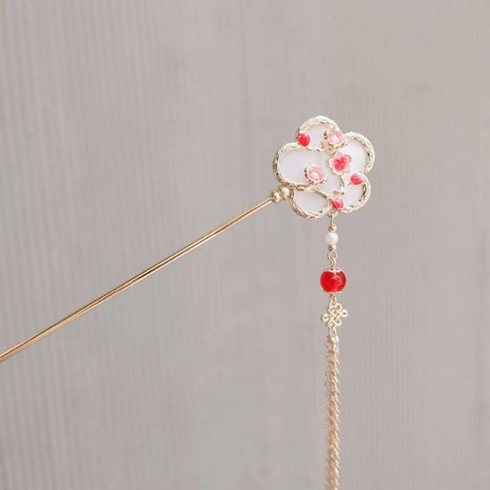 Ancient Style Flower Fan-shaped Hairpin High-end Feel New Chinese Tassel Step Rocking Hairpin Plate Hairpin Hair Accessories