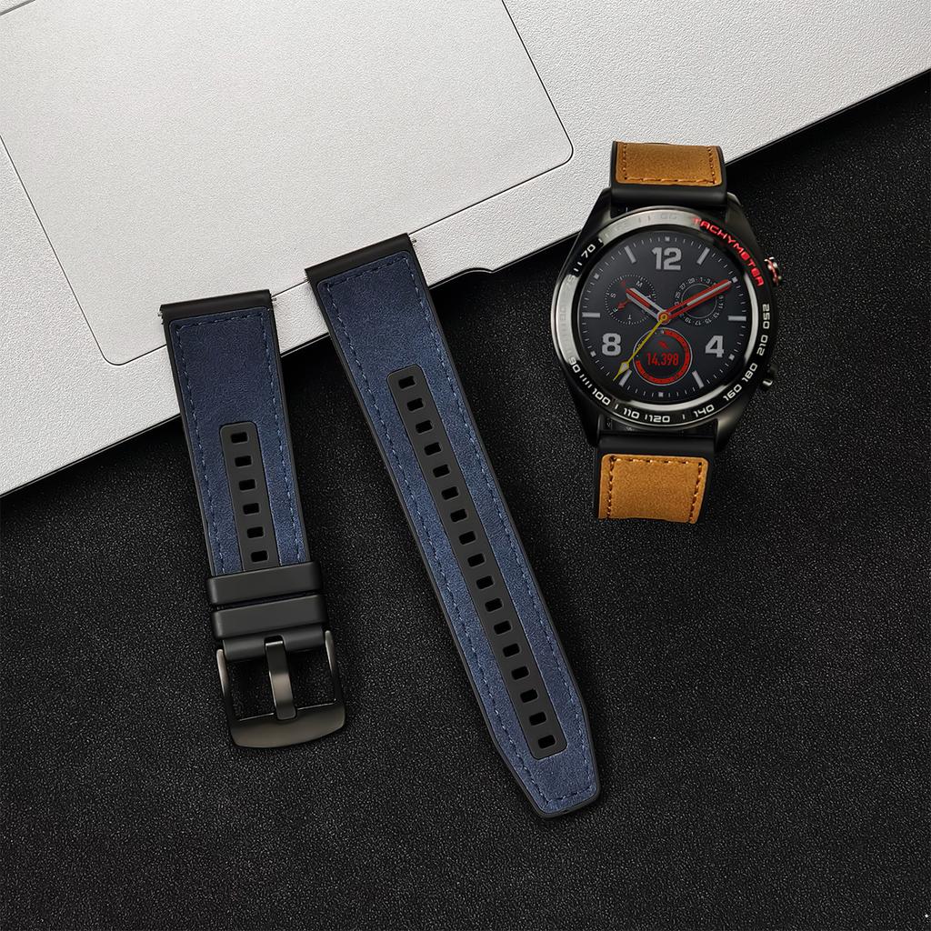 22 мм кожаный силиконовый ремешок для HUAWEI WATCH 4 Pro GT 2 3 SE GT4 46MM / Runner / Ultimate Запасной ремешок Браслет