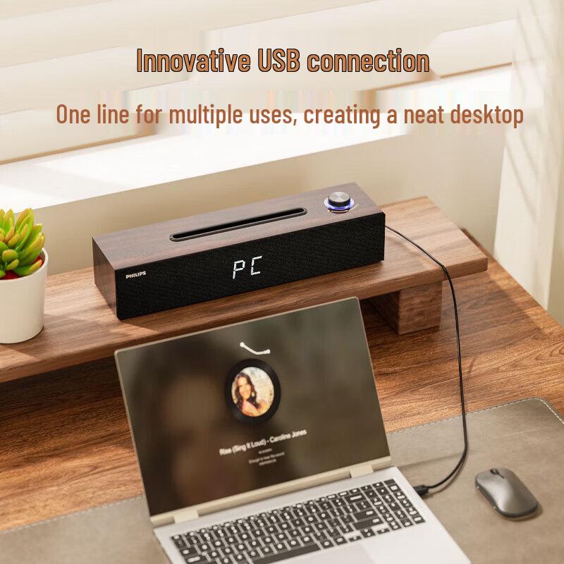 Philips SPA3809 Wooden Bluetooth Computer Speaker