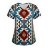 Summer Women's Retro Printed Loose Casual V-neck Short Sleeved Pocket Top T-Shirts Women’s