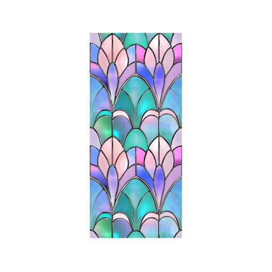 Stained Glass Rainbow Window Privacy Film Decorative Sun Blocking Glass Clings Colorful Static Coverings Decals for Home Glass Door