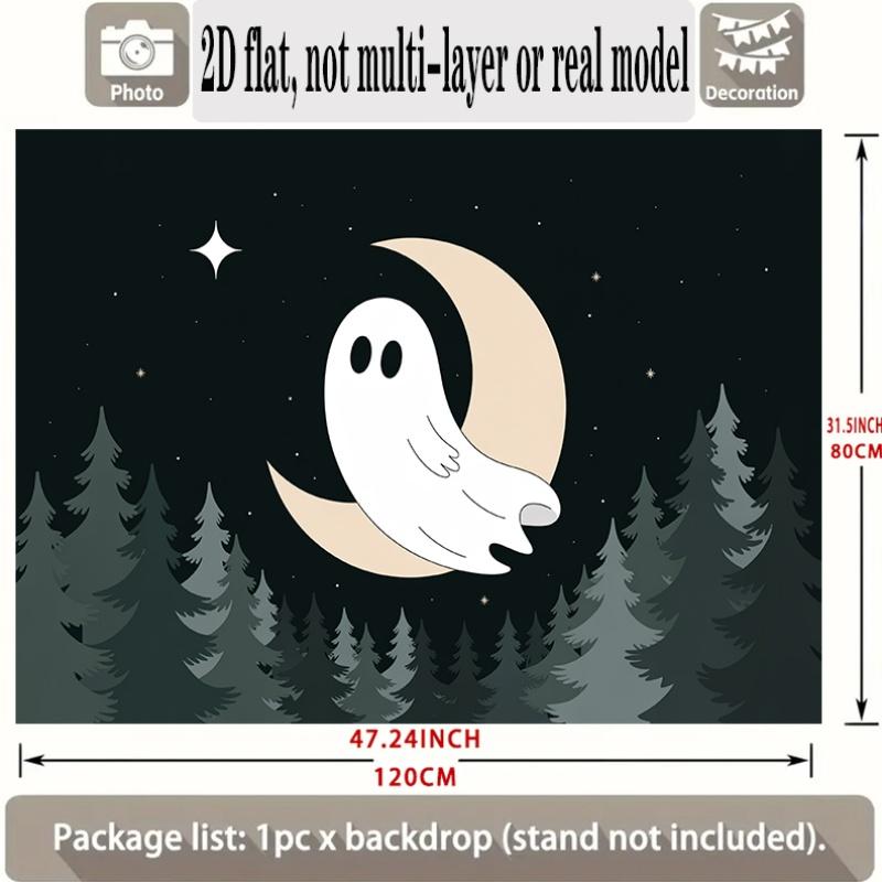 Happy Birthday Backdrop Ghost Forest Polyester Party Wall Decor