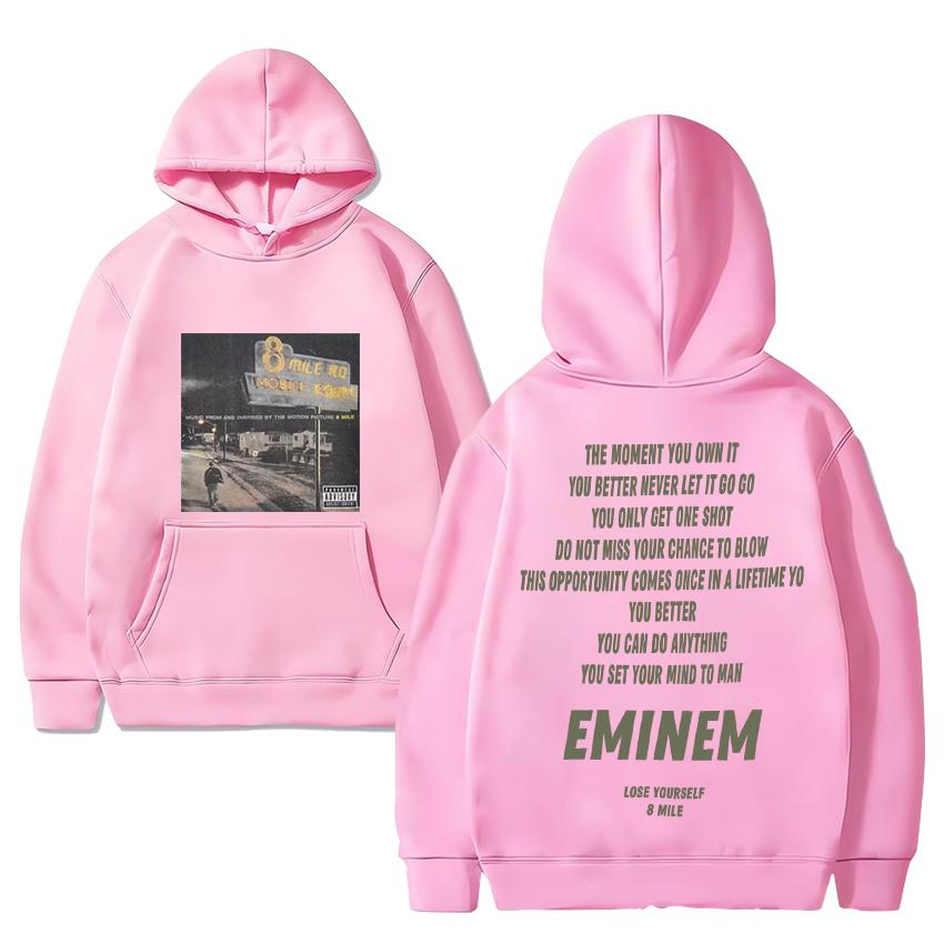 Hot Singer Eminem 8 mile Double Sided print Hoodie 2024 Men Women Casual Fleece Long sleeve Sweatshirt Unisex vintage pullovers